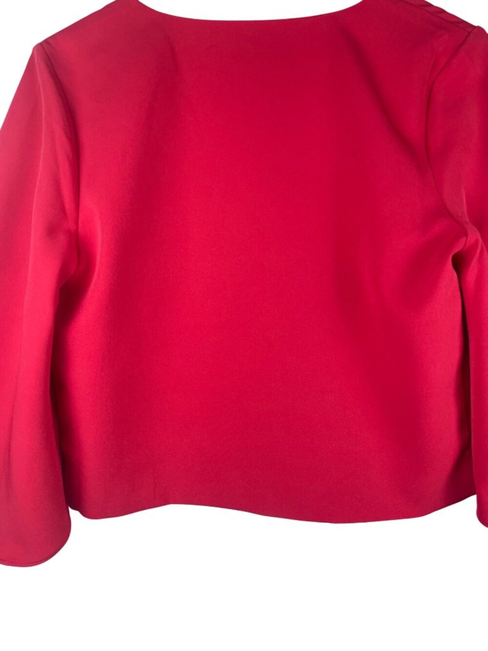 Mare Mare Red V-Neck Flutter Sleeve Cropped Blouse Small - Picture 8 of 9